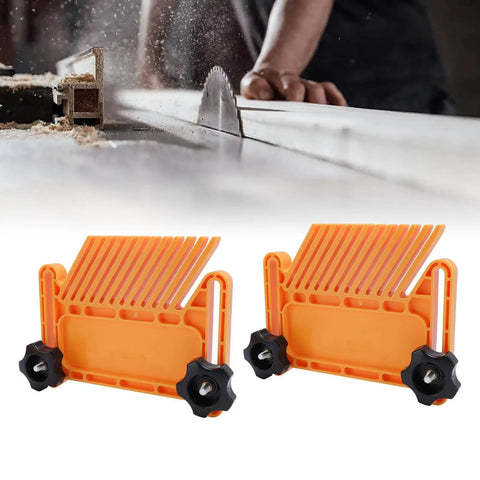 Heavy Duty Stackable Featherboard Woodshop Safety Kickback Blocker Table Saw Router Table Band Saw Dead Grip Clamping Accessory in orange