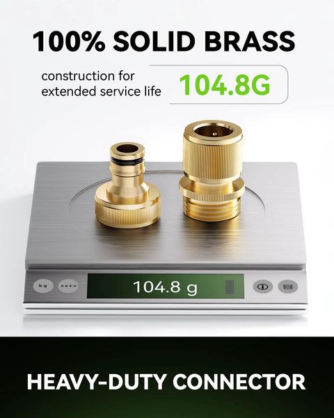 Heavy Duty Brass Garden Hose Quick Connectors Three Quarter Inch GHT Universal Leak Proof Fittings on scale