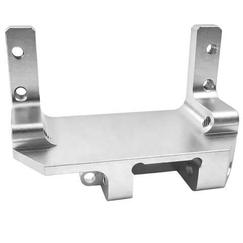 Servo On Axle Mount For AR45P Portal Axle - Beefed-Up Front 4 Link Suspension Servo Mount, Black Silver Finish, CNC Aluminum