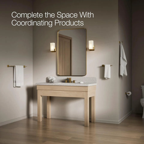 Square Toilet Paper Holder Wall Mount For Modern Bathrooms Durable Chrome Finish installed beside vanity in stylish bathroom.