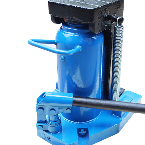 Heavy Duty Hydraulic Toe Jack 30 Ton Upper 15 Ton Toe Air Powered Steel Rig Quick Pump Handle close-up detail.