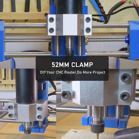 52mm Spindle Clamp Mounting Bracket For CNC Milling Machines And Spindle Motors, Rock Solid Aluminum Clamp, Locking Slot Design