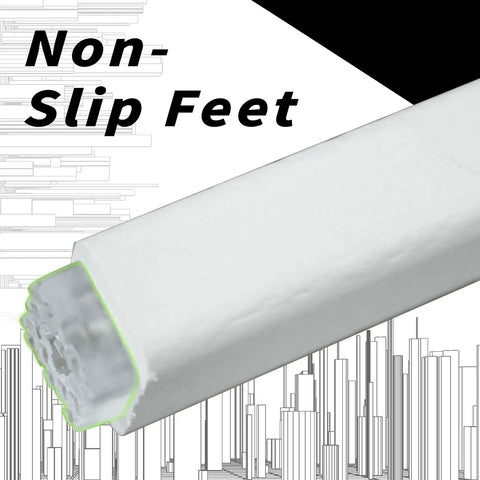 Close-up of non-slip feet on HDPE Shower Bench With Space Saving Storage Shelf For Bathroom Use Waterproof Indoor Spa