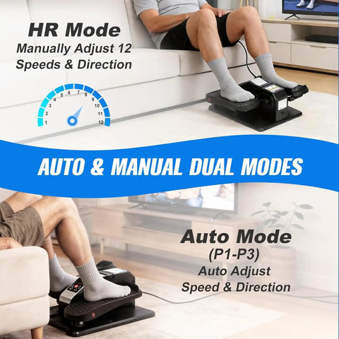 Under Desk Elliptical Workout Machine With Remote, 12 Speeds Quiet Seated Pedal Exerciser For Home Office Gym, dual modes.