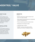 M-PACT Moentrol Shower Valve With Stops 1/2-Inch CC shown with benefits and installation details