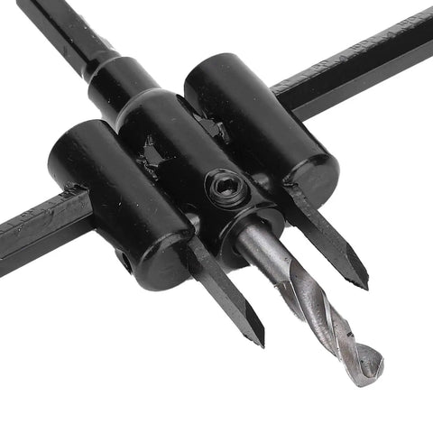 Adjustable Hole Cutter Saw Kit With Alloy Steel Beam And Scale Marks, Includes Hex Wrench For Precise 30 To 300mm Cuts In Wood Or Metal, Atotal Must Have Tool For Pros, adjustable hole cutter with alloy steel beam and centered drill bit