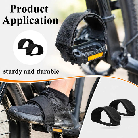 Heavy Duty Nylon Bike Pedal Straps 2 Pack Beam Style Anti Slip Adjustable Foot Straps for Fixed Gear Bikes on pedal