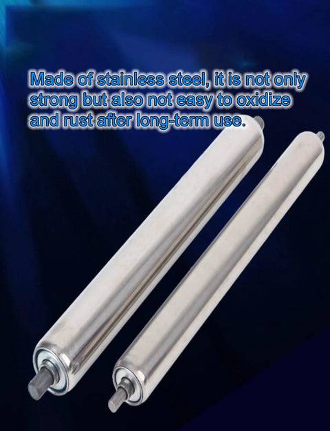 Heavy Duty Stainless Steel Conveyor Rollers 25mm 32mm 38mm 50mm 4 Pack Portable Unpowered Replacement Rollers For Easy Track Movement Durable Wear Resistant Rust Proof With Spring Retention Design, stainless finish