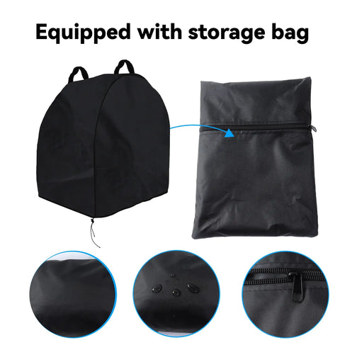 Kick Ass Miter Saw Cover crafted from thick waterproof Oxford cloth with storage bag and zipper detail for rugged shop protection.