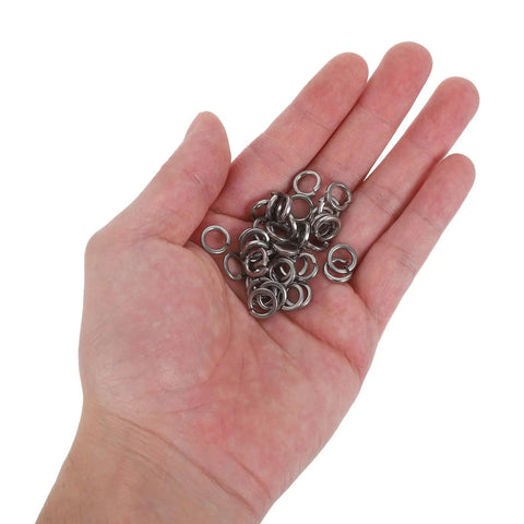 Stainless Steel Spring Washer Kit 200 Pcs For Screws And Bolts Pro Grade Lightweight Flat Lock Washers in hand