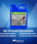 Advanced Penetrating Sealer For Countertops Stone Tile And Grout Odorless Water Based Formula That Fights Water Stains And Oil 1 Gallon
