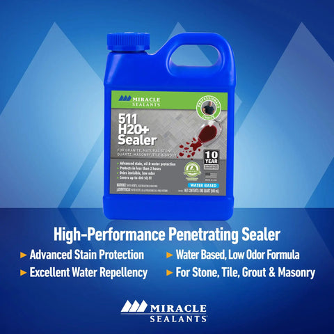 Advanced Penetrating Sealer For Countertops Stone Tile And Grout Odorless Water Based Formula That Fights Water Stains And Oil 1 Gallon