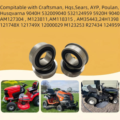 Front Wheel Bearing Conversion Kit 4 Pack For Riding Lawn Mowers Easy Install Heavy Duty Bolt On Upgrade That Replaces Craftsman