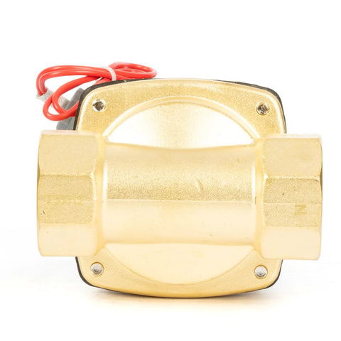 Brass Solenoid Valve One And A Quarter Inch 24V DC Normally Closed With Viton Seal Front View