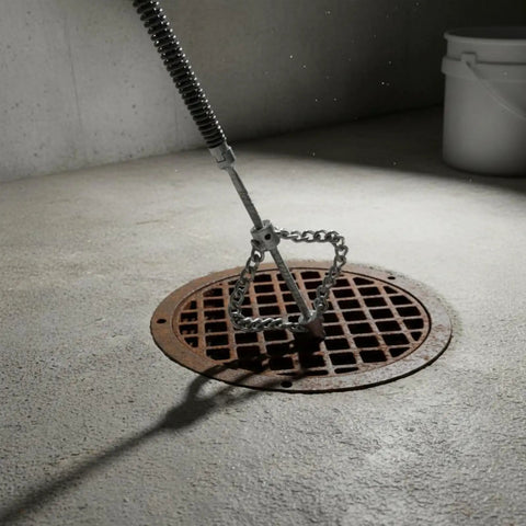 No Nonsense Heavy Duty Auger Chain Head Drain Cleaning Tool For Plumbers With Universal 22Mm Shank Connector in drain