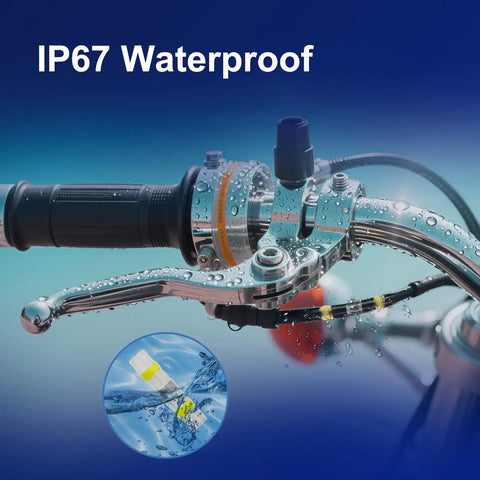Motorcycle handlebar with IP67 waterproof seal featuring Waterproof Solder Seal Wire Connectors Kit For Auto And Marine Use
