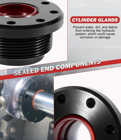 Beefed-Up Seal Kit With Pin Wrench For Steering Cylinder Compatible With HC5340 HC5341 replacement seals, showing cylinder glands