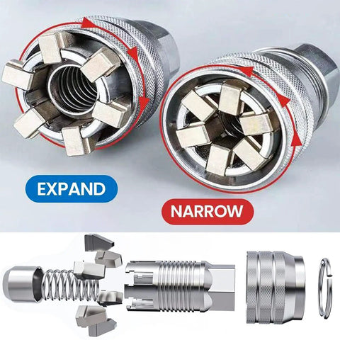 Upgraded Multi Function Universal Socket Wrench Tool Three Eighths To Three Quarters Inch Adjustable Self Adjusting Ratchet Adapter detail