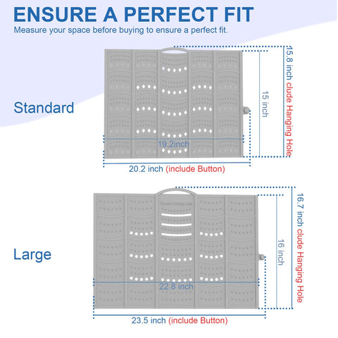 Size chart for Real Deal Large Bathroom Sink Topper And Big Time Vanity Counter Mat Soft Silicone With Reinforced Steel Frame in cool grey.