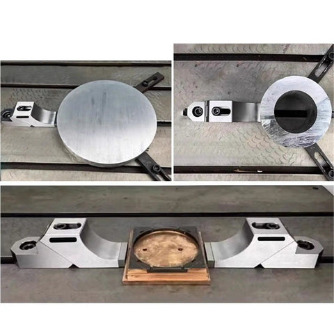 Heavy Duty M10 CNC Side Clamp Vise With One-Way Grip For Milling And Grinding Machines Ensures Ultra Precise High Clamping Force 135 Kn with circular workpiece.