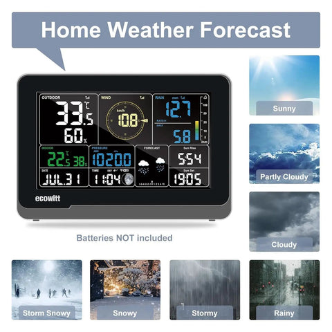 Weather Station Kit With 7.5 Inch IoT Display Console showing weather forecast