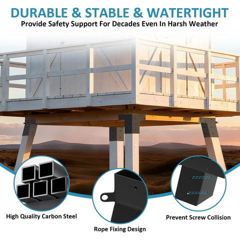 Heavy Duty 4x4 Deer Stand Brackets For Hunting Blinds And Tree Platforms, 4 Pack Angle Supports For Outdoor Elevation, Shooting Shack, Tree House, And Observation Decks, Built With High Carbon Steel