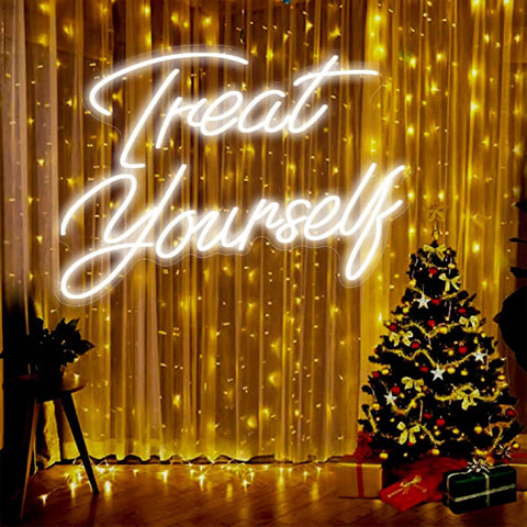 Treat Yourself Neon LED Light For Walls with Christmas tree and lights, bedroom decor for party and holiday ambiance, 21.65 x 15.7 inches