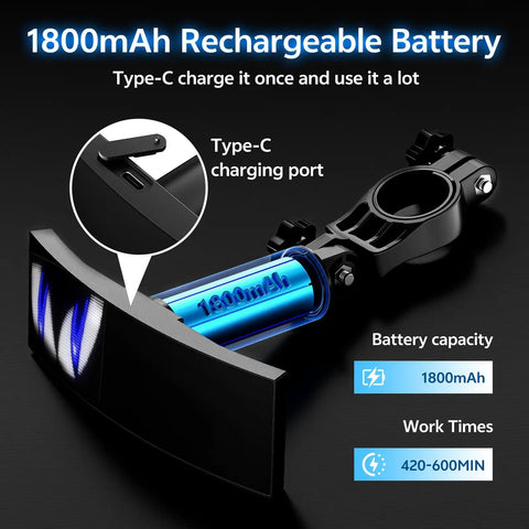 Programmable LED Smart Bike Tail Light With Speedometer And App Control Custom Text Patterns And Animations, 1800mAh battery