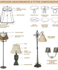 Diagrams of Deep Empire Gather Pleat Lamp Shade In Antique Gold Silk Type Shantung Fabric With Off White Lining Easy Install.