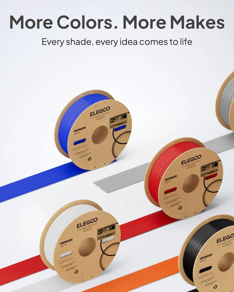 Top Shelf Abs 3D Printer Filament 1.75Mm Red 1Kg Spool displayed among blue, white, orange, green, and black spools.