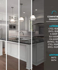 Ultra Thin 6 Inch LED Recessed Light Kit With 14W Dimmable Wet Rated Wafer Lights in a modern kitchen setting