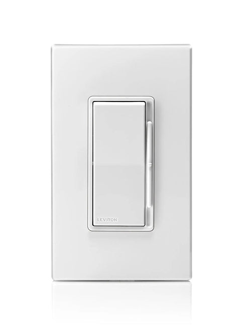 Front view of Decora Style Dimmer For 0-10V LED Dimming And 120V Fluorescent Ballasts DS710-10Z White Dope Dimming With No Power Pack 10A