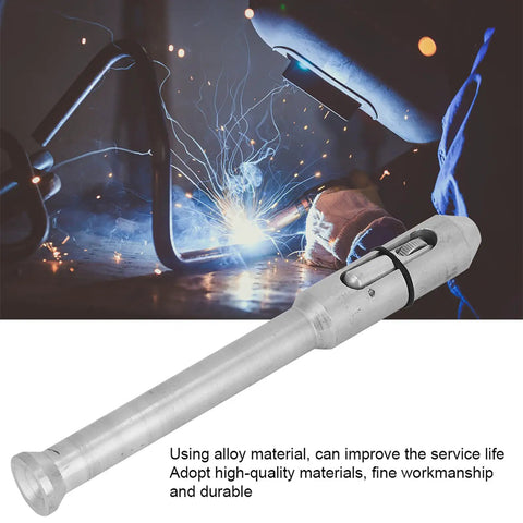 TIG Welding Pen for 1.0-3.2mm Wire, Silver White Alloy Precision Tool in use with visible sparks, durable welding pen for pros and DIY welders