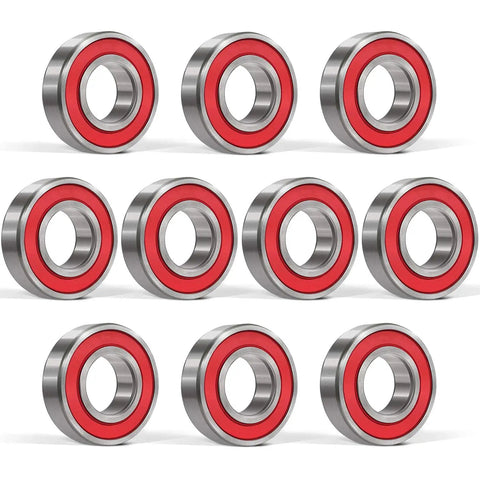 Badass Heavy Duty Snowmobile Bogie Idler Wheel Bearings For Rear Suspension Arm Replace 3515142 20X42X12 Mm set of ten bearings with red seals.