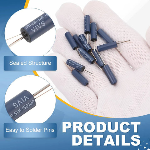 24 Pack SW 18010P Vibration Sensors High Sensitivity Motion Activated Switch For Electronic Circuits 24V 0.2mA Ideal For Arduino Projects And Anti Theft Gear Blue, sealed blue sensor with solder pins