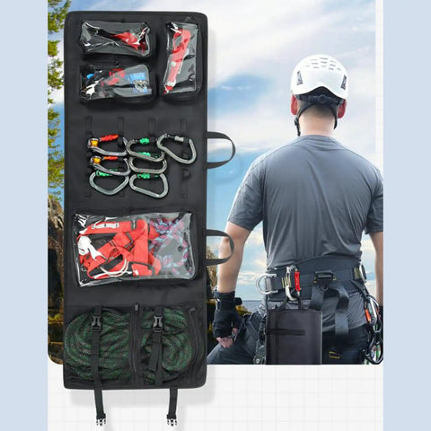 Climbing Quickdraw Hanging Storage Bag Foldable Carry Pouch For Gear Organization Waterproof Nylon And PVC Build
