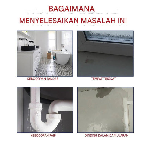 Badass Liquid Sealant for Roofs and Walls Self Healing Crack Repair Waterproof Exterior Coating handles leaks in bathroom pipes.