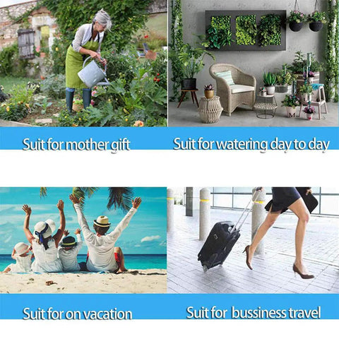 Plant Watering Spikes 12 Pack Auto Drippers Irrigation System With Adjustable Control Valve For Houseplants Garden Plants And Office Plants Vacation Ready No Fuss Bottle Compatibility No Mess Design in various settings for garden, home decor, vacation, and business travel use.