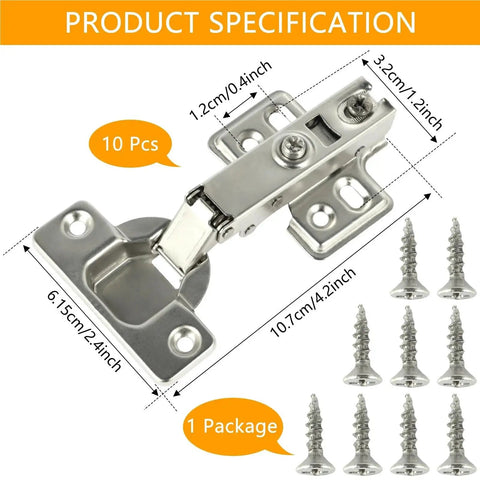 90 To 105 Degree Full Overlay Concealed Cabinet Hinges For Corner Kitchen Cabinets Replacement Hardware silver 10 pcs