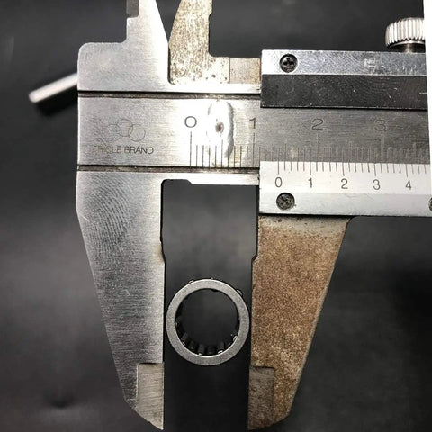 Caliper measuring needle bearing from 10mm Piston Pin And Needle Bearing Kit For 2 Stroke 100cc Gas Motorized Bicycle Replacement Parts