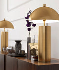 27 Inch Tall Brass Table Lamp With Metal Dome Shade For Nightstand Or Desk, Durable Metal Construction, Focused Downlight For Reading