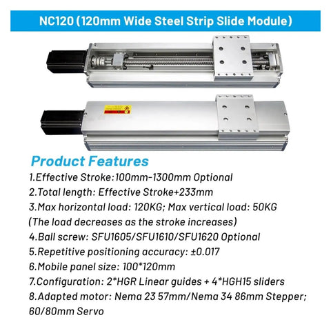 Heavy Duty XYZ Linear Rail Stage And Sliding Table With SFU1605 Ball Screw Actuator And HGR15 Guide Rails For Precision Motion Control That Handles 120kg Loads Without Breaking A Sweat, steel slide module with effective stroke options.