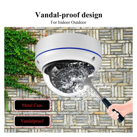 Heavy Duty POE IP Camera With Kickass 8MP 4K Ultra HD Resolution And Built In Audio For Smooth Indoor Outdoor Surveillance Featuring Dead Simple Plug And Play Setup With Toughened Low Light Performance, vandal-proof design shown in action.