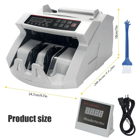 Pro Money Counter Machine With Value Count And Counterfeit Detection Using UV MG IR MT Tech LCD Display Add Batch Auto Modes
