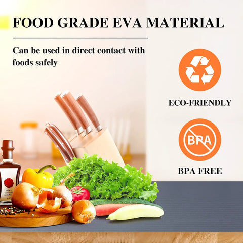 Food grade EVA non adhesive shelf liner for kitchen cabinets and drawers, featuring eco-friendly and BPA free materials.