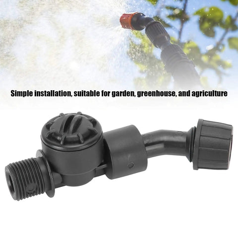 Eight DN10 Spray Nozzles Set for Agricultural Sprayers, showing a single durable plastic nozzle with mist and garden background