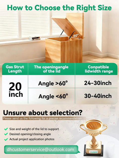 Image showing how to choose Professional Grade Tough As Nails Gas Lift Struts With Secure Mounting Hardware For Storage Lids.