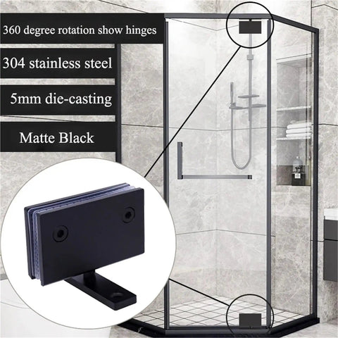 360 Degree Glass Door Pivot Hinge In SS304 Die Cast Mirror Polished Finish For Shower Display Cabinet Upper And Lower Doors