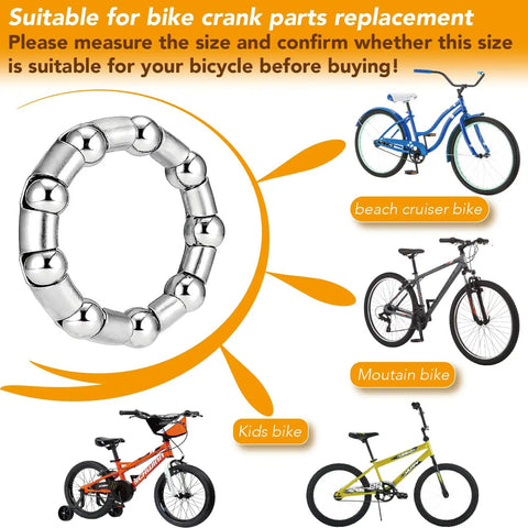 Four Piece Crank Bearing Set With Five Sixteenth Inch Ball Size And Nine Balls For BMX Beach Cruisers And Stretch Bikes