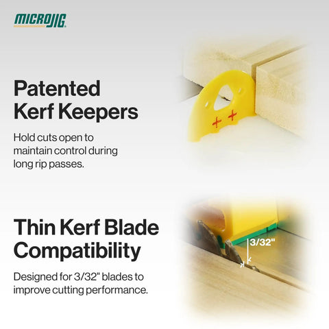 Thin Kerf Table Saw Splitter For Anti Kickback Safety And Clean Hardwood Ripping, showing kerf keepers and blade compatibility.
